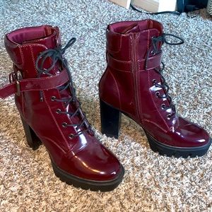 Burgundy boots